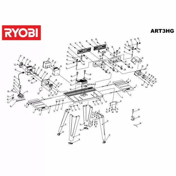 Ryobi ART3HG Spare Parts List Type: 5133000360